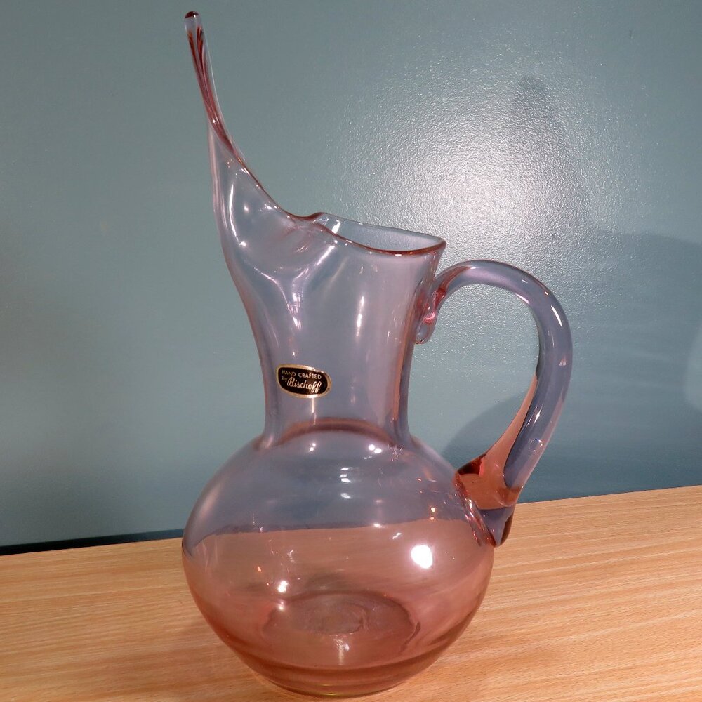 Vintage Bischoff Hand Blown Light Purple Pitcher
